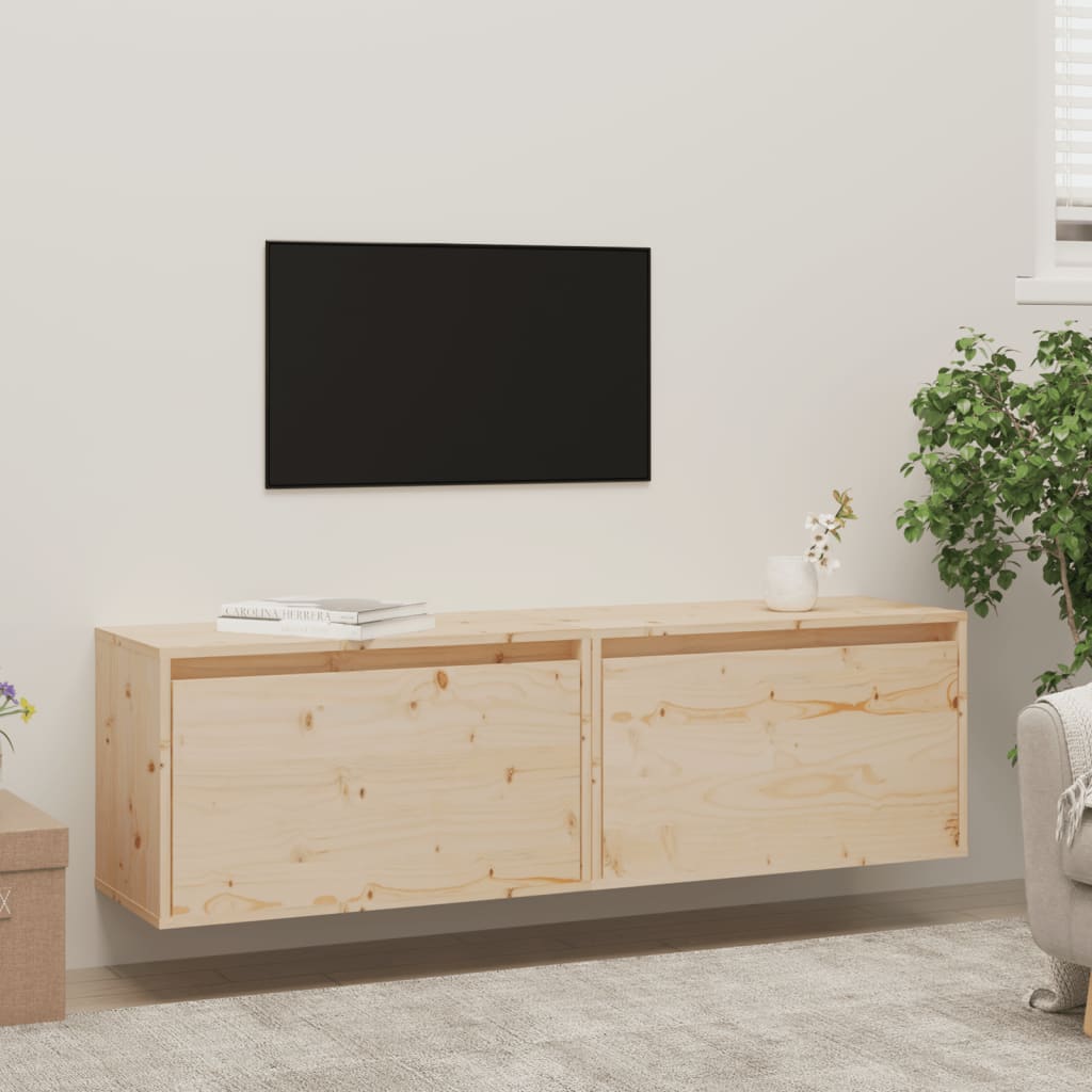 Wandkasten 2 St 60X30X35 Cm Massief Grenenhout