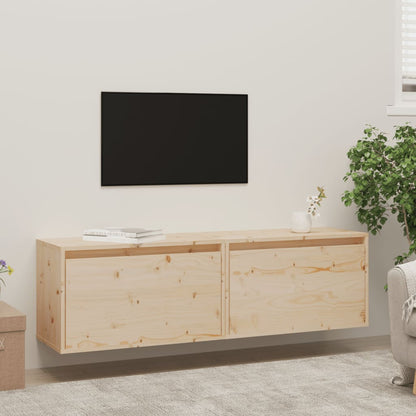 Wandkasten 2 St 60X30X35 Cm Massief Grenenhout