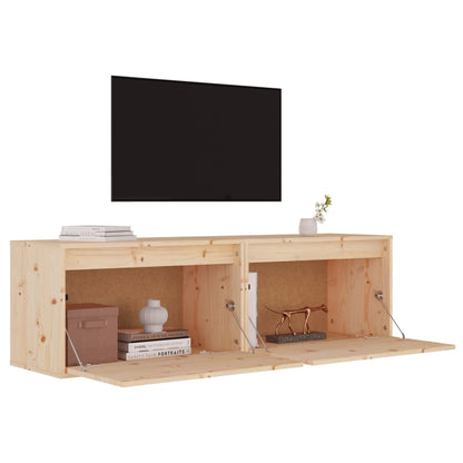 Wandkasten 2 St 60X30X35 Cm Massief Grenenhout