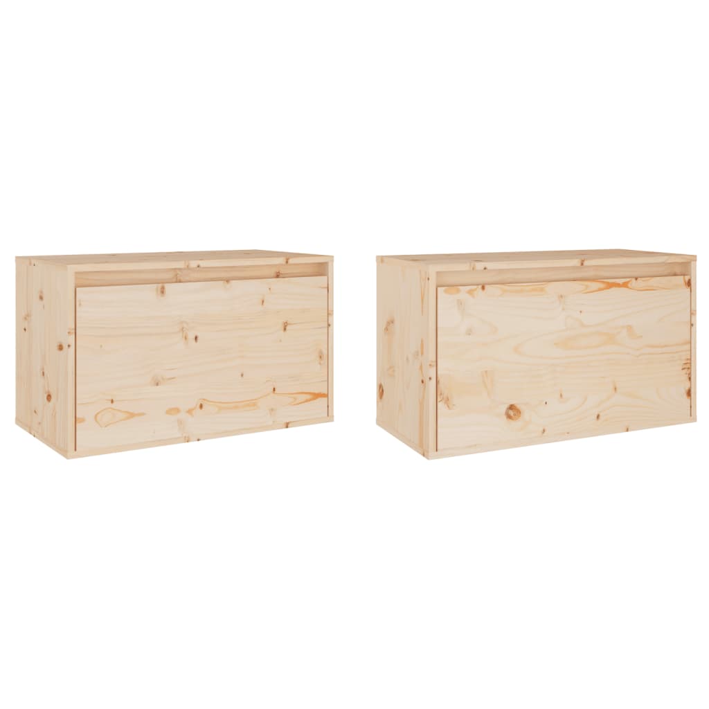 Wandkasten 2 St 60X30X35 Cm Massief Grenenhout