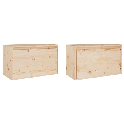 Wandkasten 2 St 60X30X35 Cm Massief Grenenhout