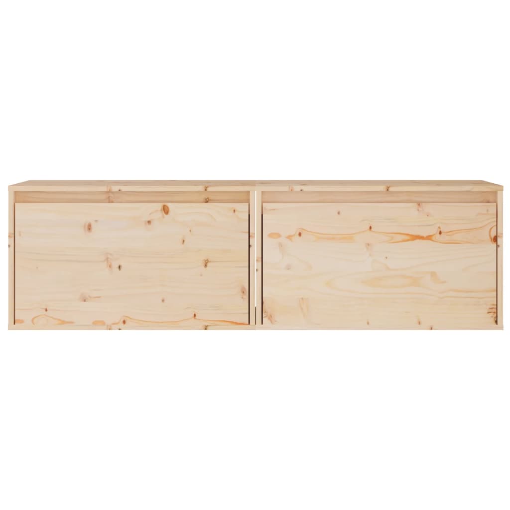 Wandkasten 2 St 60X30X35 Cm Massief Grenenhout