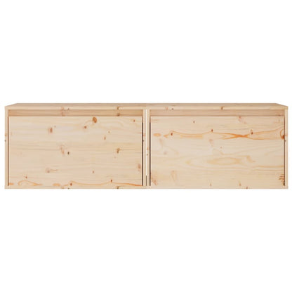 Wandkasten 2 St 60X30X35 Cm Massief Grenenhout