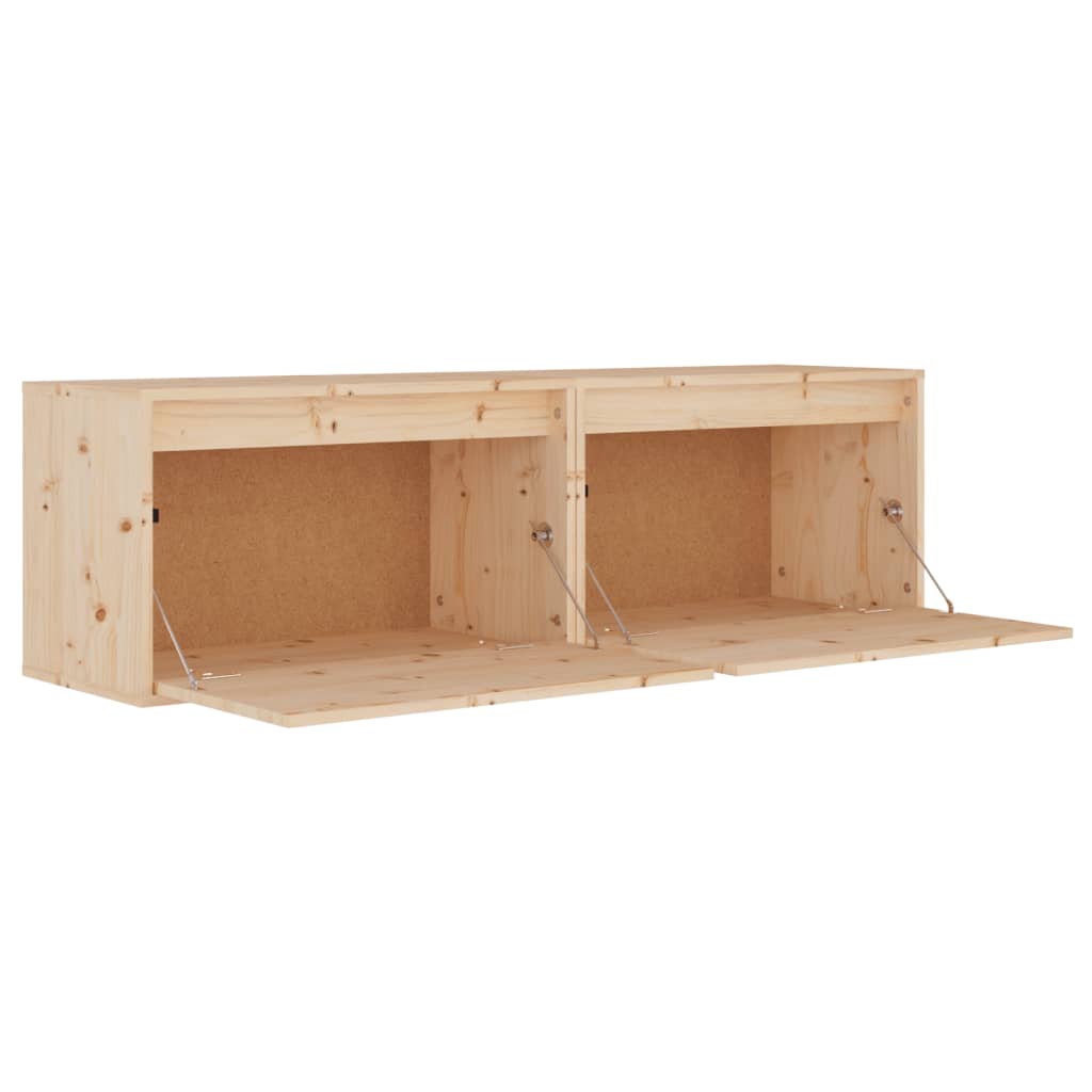Wandkasten 2 St 60X30X35 Cm Massief Grenenhout