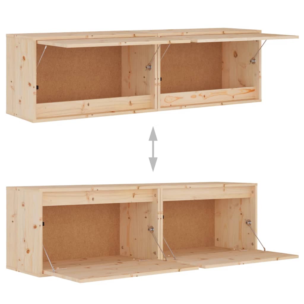 Wandkasten 2 St 60X30X35 Cm Massief Grenenhout
