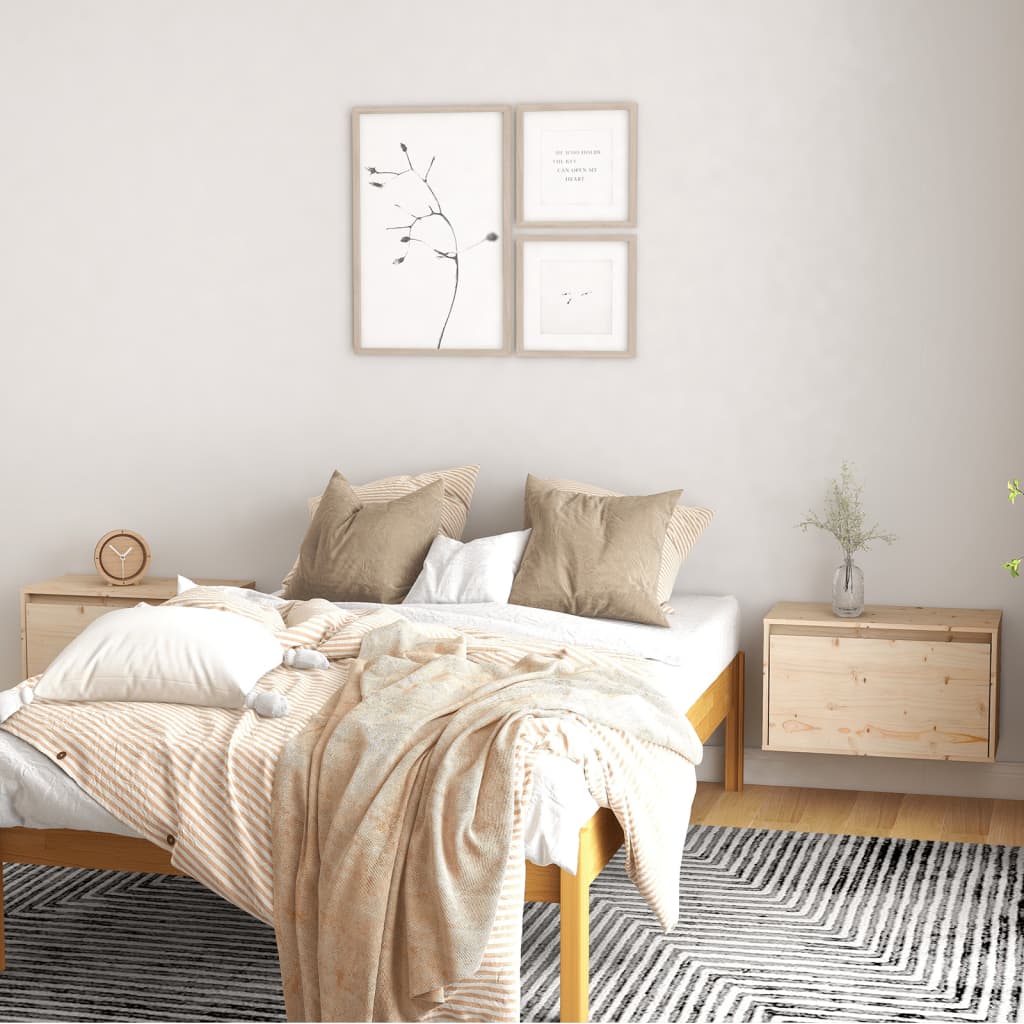 Wandkasten 2 St 60X30X35 Cm Massief Grenenhout