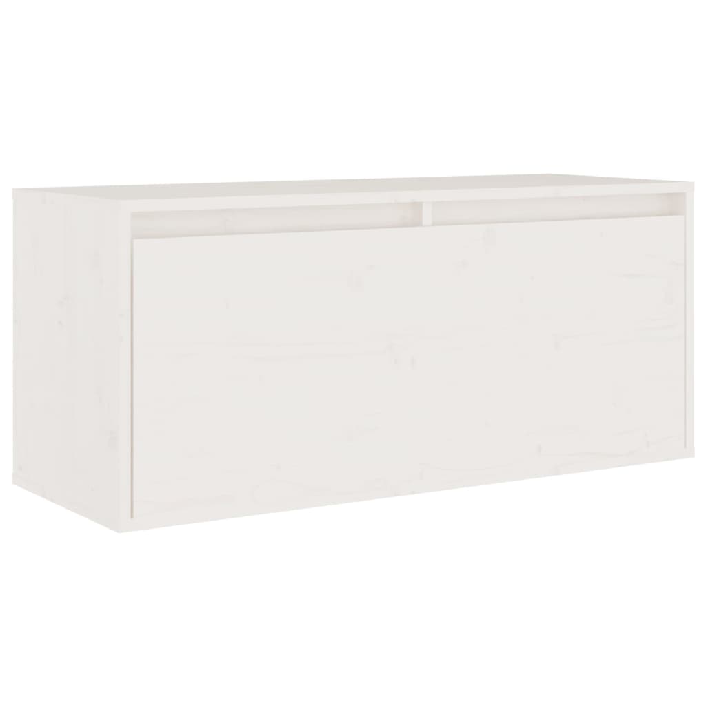 Wandkast 80X30X35 Cm Massief Grenenhout 1 Wit