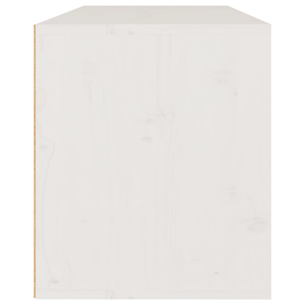Wandkast 80X30X35 Cm Massief Grenenhout 1 Wit