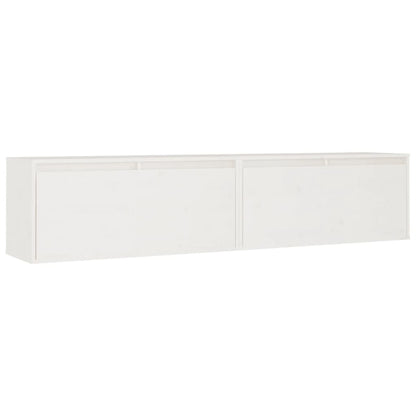 Wandkasten 80X30X35 Cm Massief Grenenhout 2 Wit