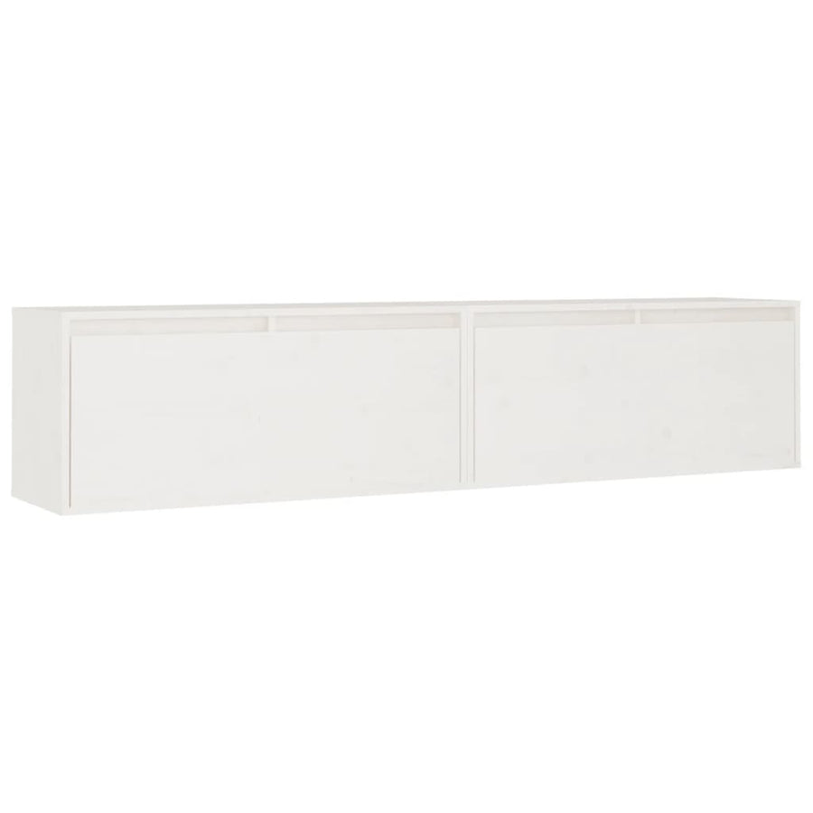 Wandkasten 80X30X35 Cm Massief Grenenhout 2 Wit