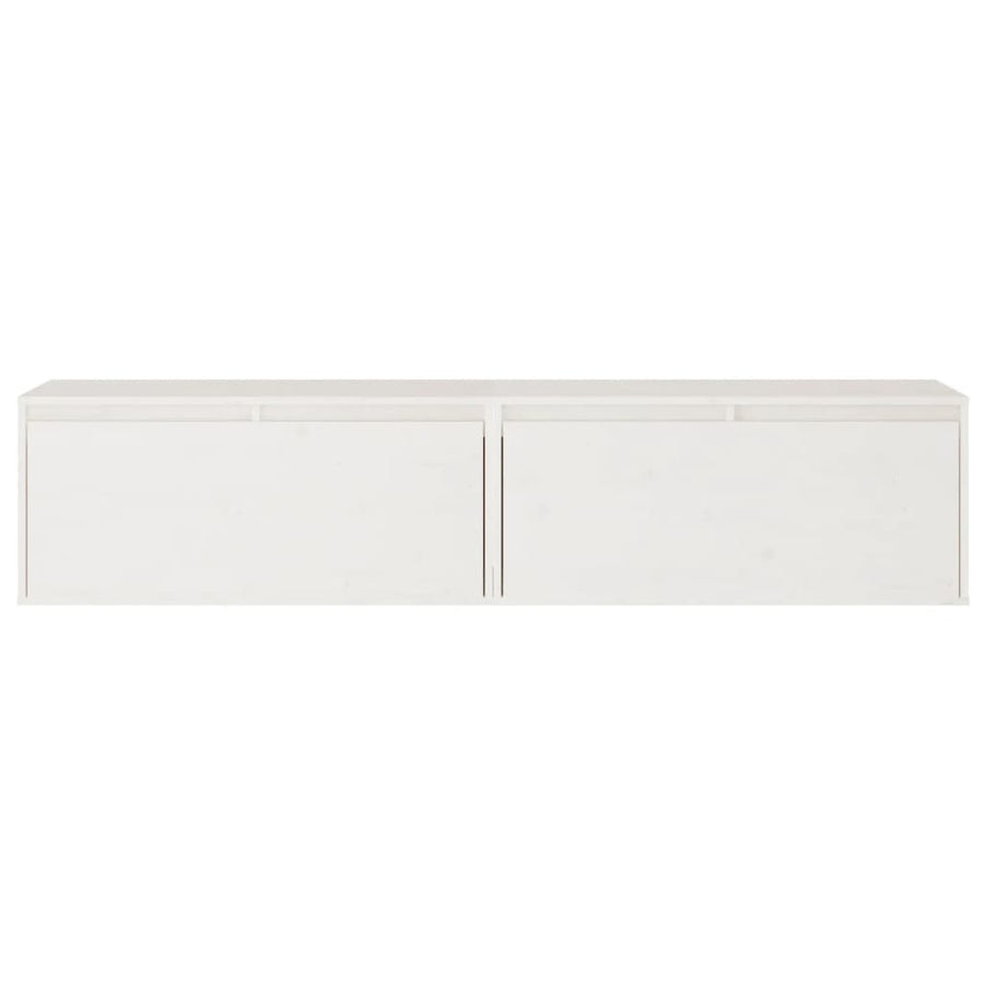 Wandkasten 80X30X35 Cm Massief Grenenhout 2 Wit