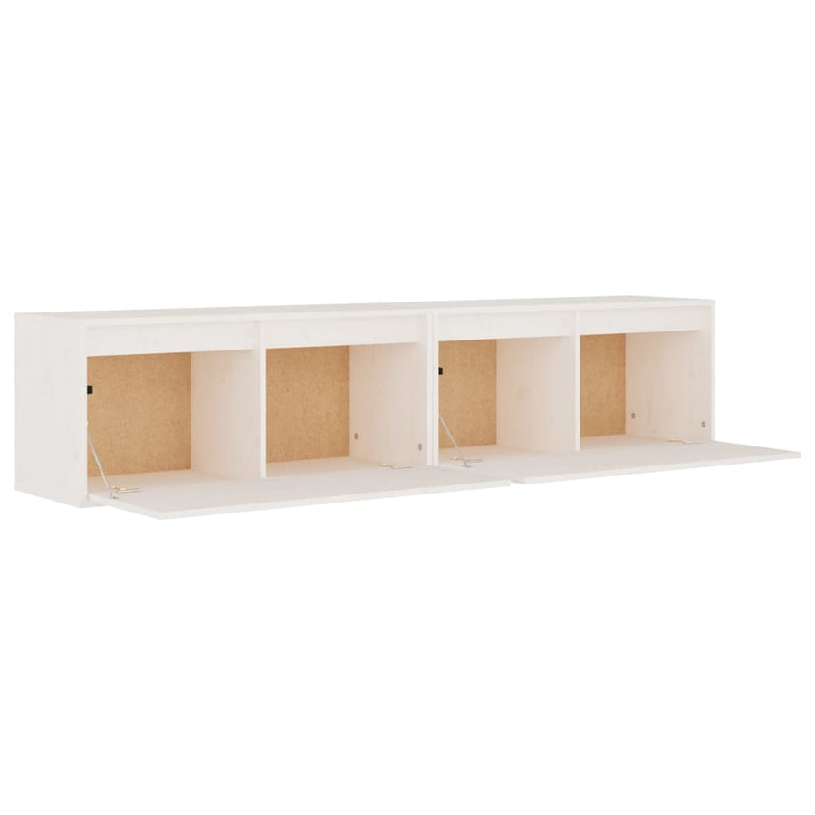 Wandkasten 80X30X35 Cm Massief Grenenhout 2 Wit