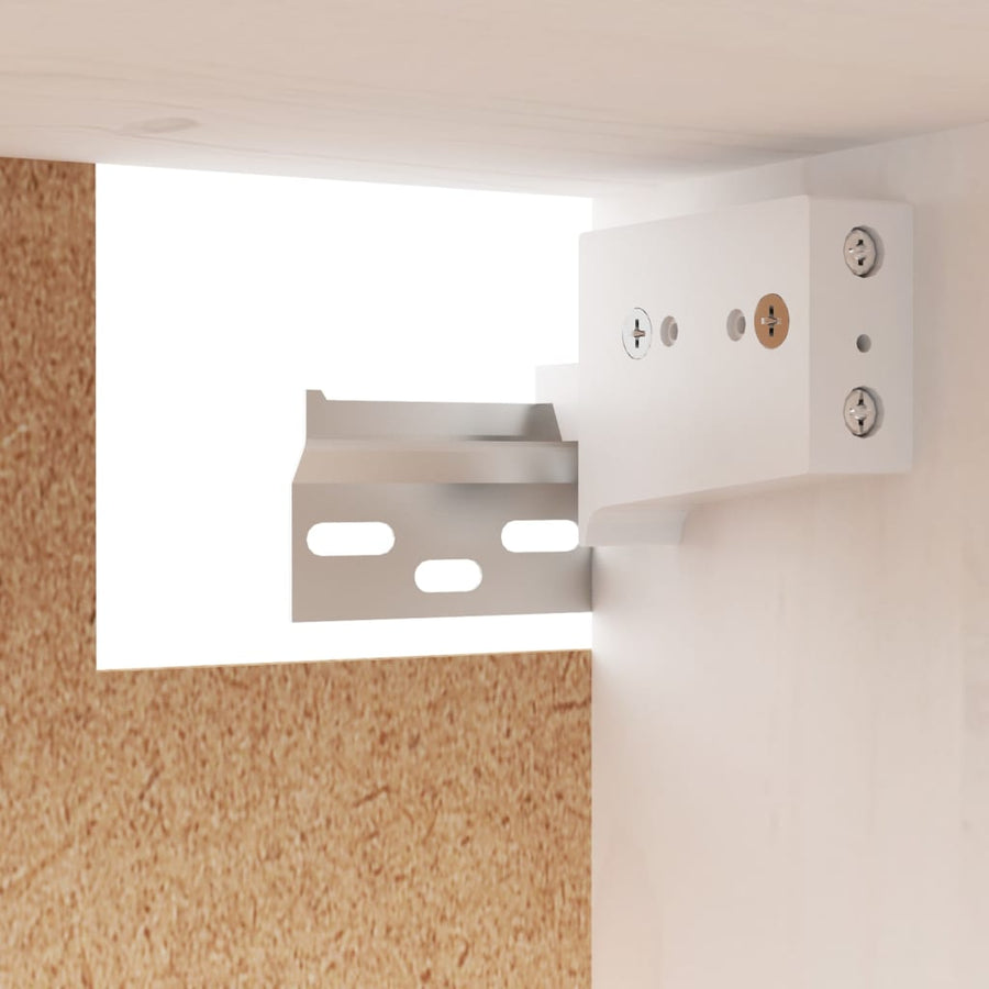 Wandkasten 80X30X35 Cm Massief Grenenhout 2 Wit