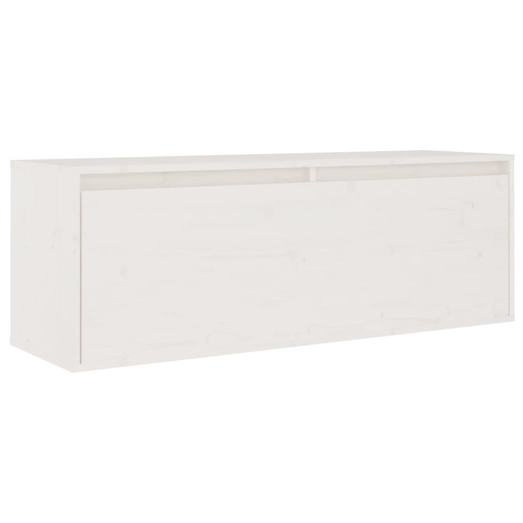 Wandkast 100x30x35 cm massief grenenhout wit 1 Wit