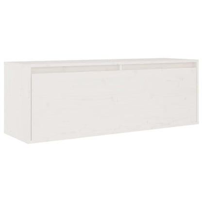 Wandkast 100x30x35 cm massief grenenhout wit 1 Wit