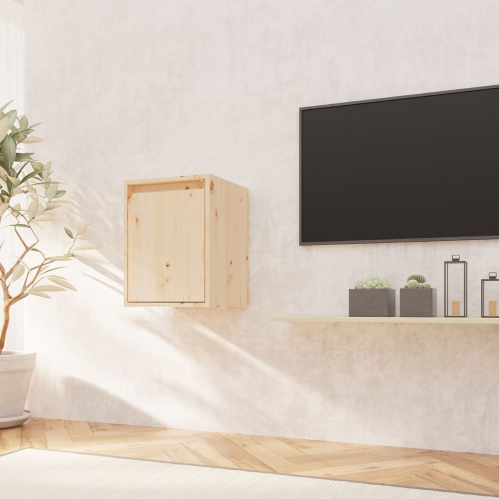 Wandkast 30X30X40 Cm Massief Grenenhout 1 Naturel