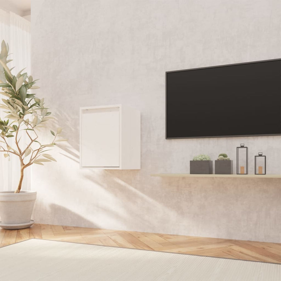 Wandkast 30x30x40 cm massief grenenhout wit 1 Wit