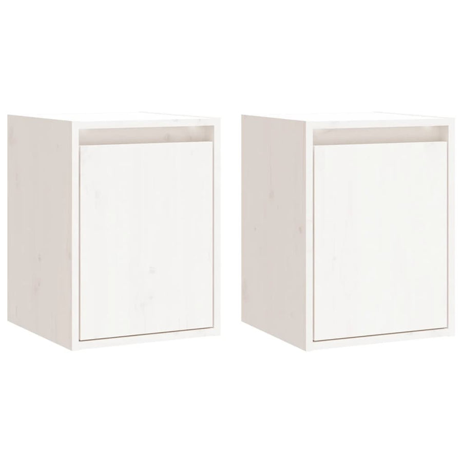 Wandkasten 2 st 30x30x40 cm massief grenenhout wit 2 Wit