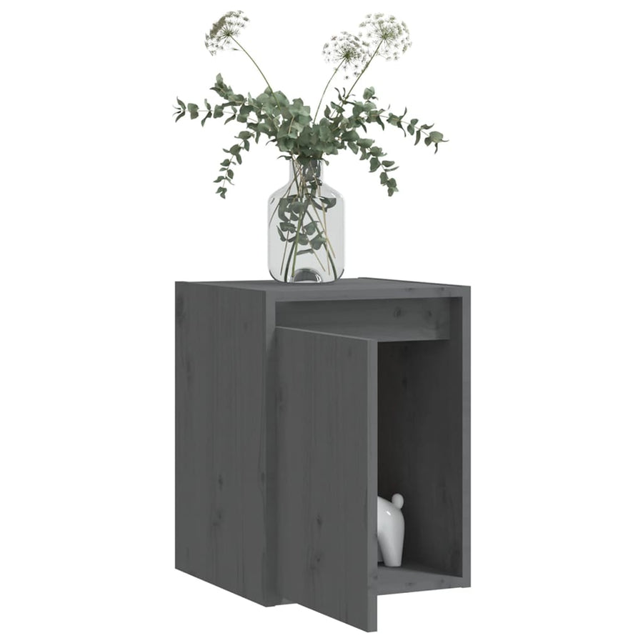 Wandkasten 2 st 30x30x40 cm massief grenenhout grijs 2 Grijs