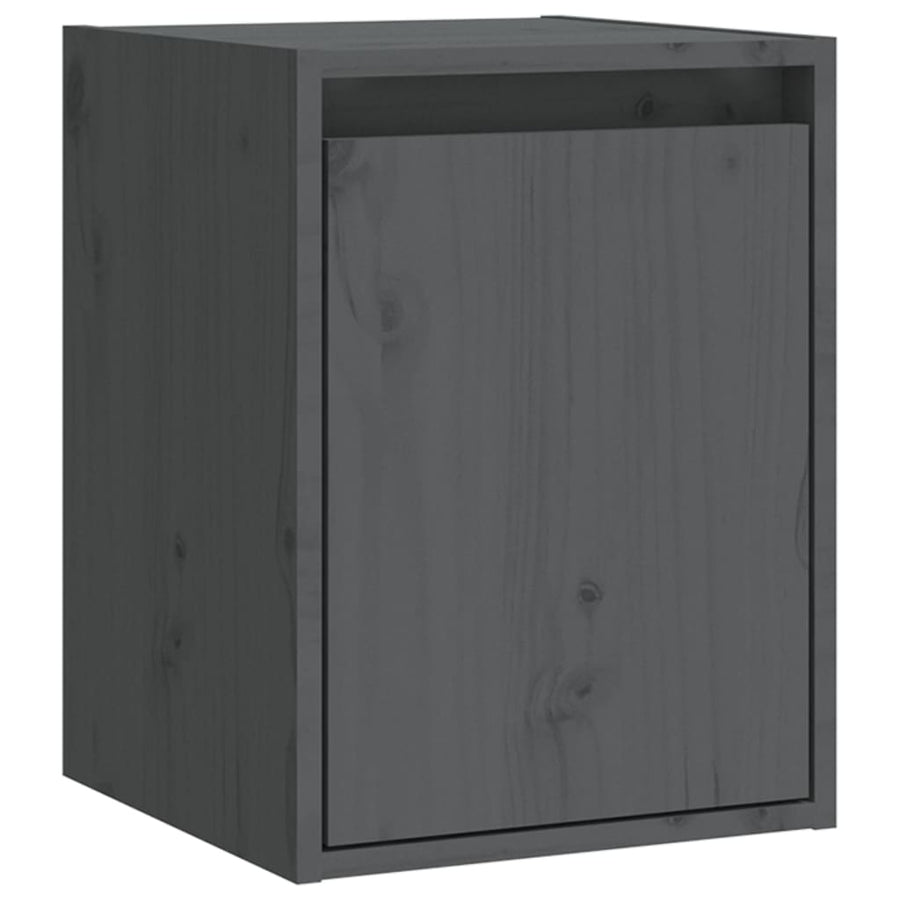 Wandkasten 2 st 30x30x40 cm massief grenenhout grijs 2 Grijs