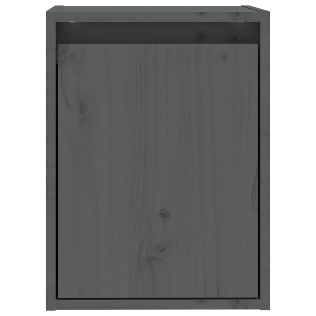 Wandkasten 2 st 30x30x40 cm massief grenenhout grijs 2 Grijs