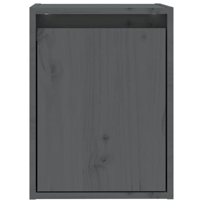 Wandkasten 2 st 30x30x40 cm massief grenenhout grijs 2 Grijs