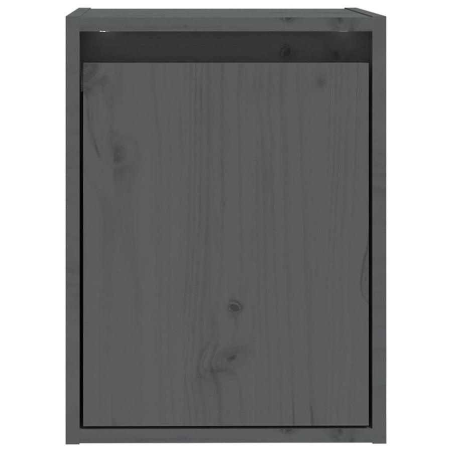 Wandkasten 2 st 30x30x40 cm massief grenenhout grijs 2 Grijs