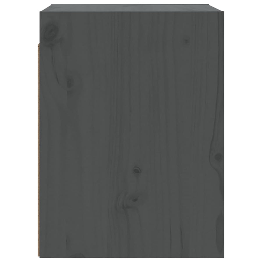 Wandkasten 2 st 30x30x40 cm massief grenenhout grijs 2 Grijs