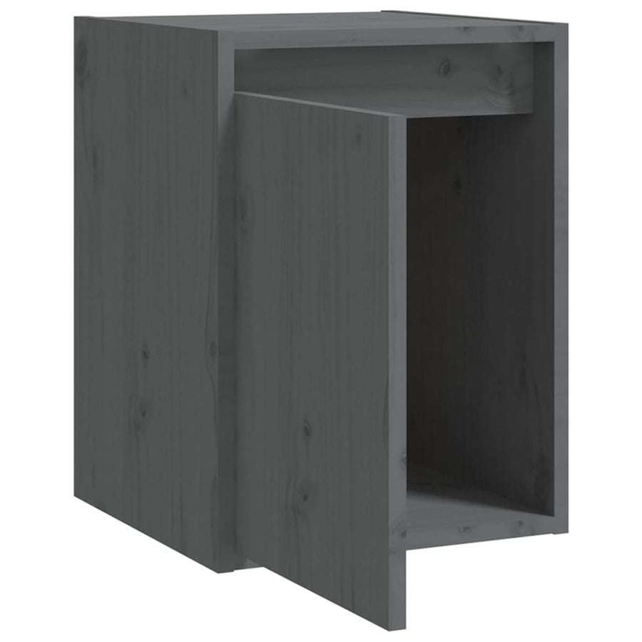 Wandkasten 2 st 30x30x40 cm massief grenenhout grijs 2 Grijs