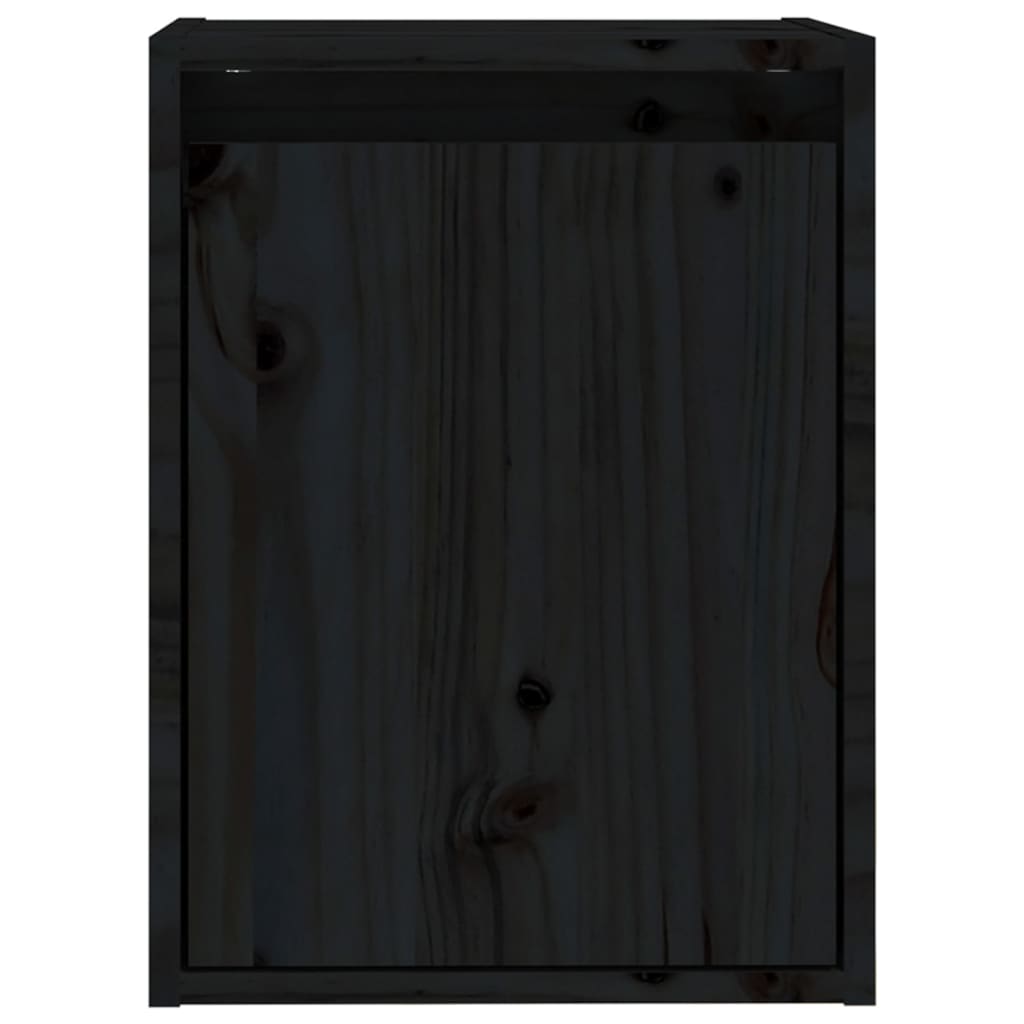Wandkasten 2 st 30x30x40 cm massief grenenhout zwart 2 Zwart