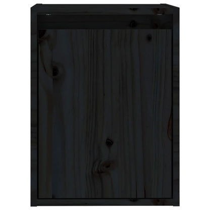 Wandkasten 2 st 30x30x40 cm massief grenenhout zwart 2 Zwart