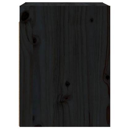 Wandkasten 2 st 30x30x40 cm massief grenenhout zwart 2 Zwart