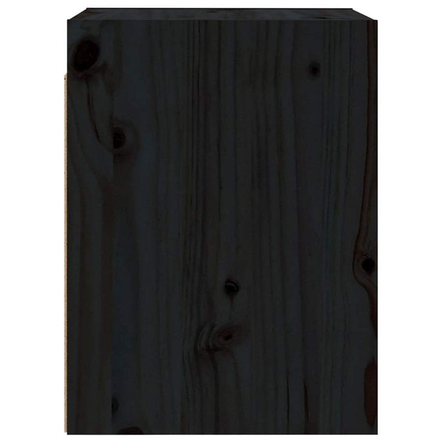Wandkasten 2 st 30x30x40 cm massief grenenhout zwart 2 Zwart
