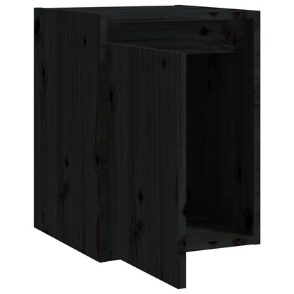 Wandkasten 2 st 30x30x40 cm massief grenenhout zwart 2 Zwart