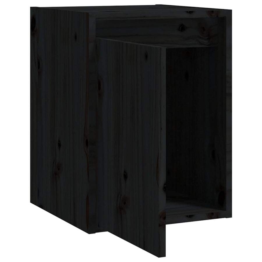 Wandkasten 2 st 30x30x40 cm massief grenenhout zwart 2 Zwart
