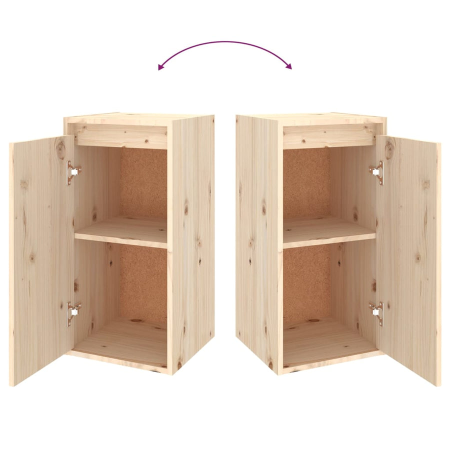 Wandkasten 2 St 30X30X60 Cm Massief Grenenhout