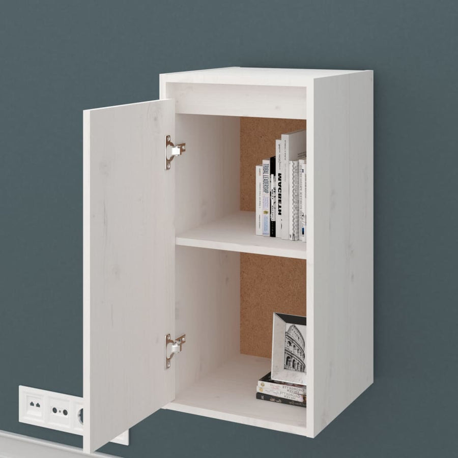 Wandkast 30x30x60 cm massief grenenhout wit 1 Wit