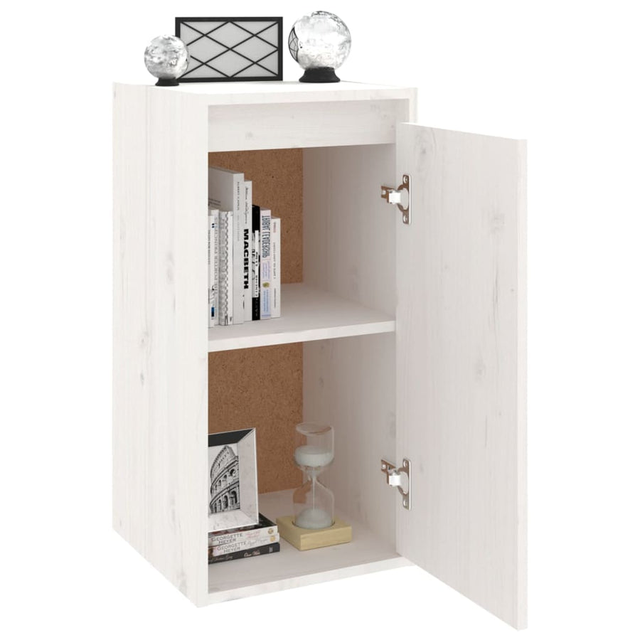 Wandkast 30x30x60 cm massief grenenhout wit 1 Wit