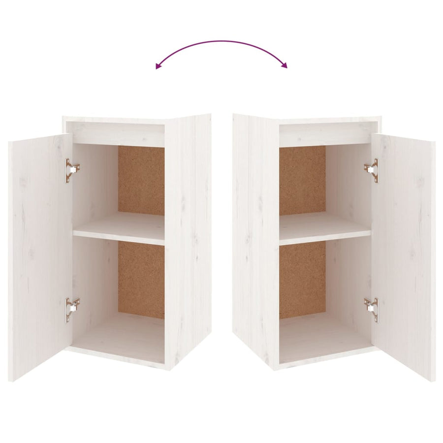 Wandkast 30x30x60 cm massief grenenhout wit 1 Wit