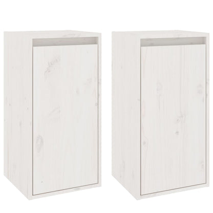 Wandkasten 2 st 30x30x60 cm massief grenenhout wit 2 Wit