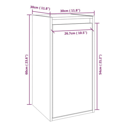 Wandkasten 2 st 30x30x60 cm massief grenenhout wit 2 Wit