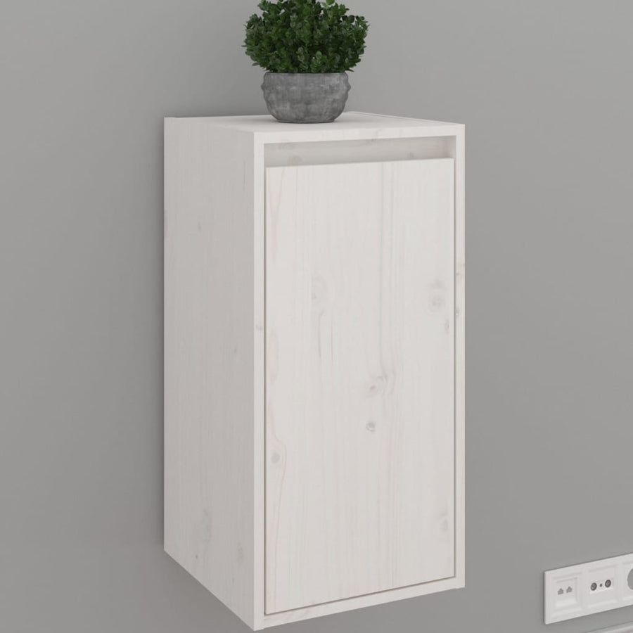 Wandkasten 2 st 30x30x60 cm massief grenenhout wit 2 Wit