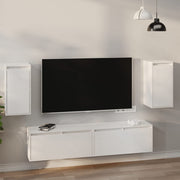 Wandkast 30x30x60 cm massief grenenhout wit (2 stuks)