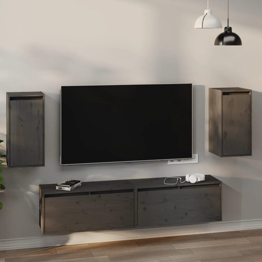 Wandkasten 2 St 30X30X60 Cm Massief Grenenhout