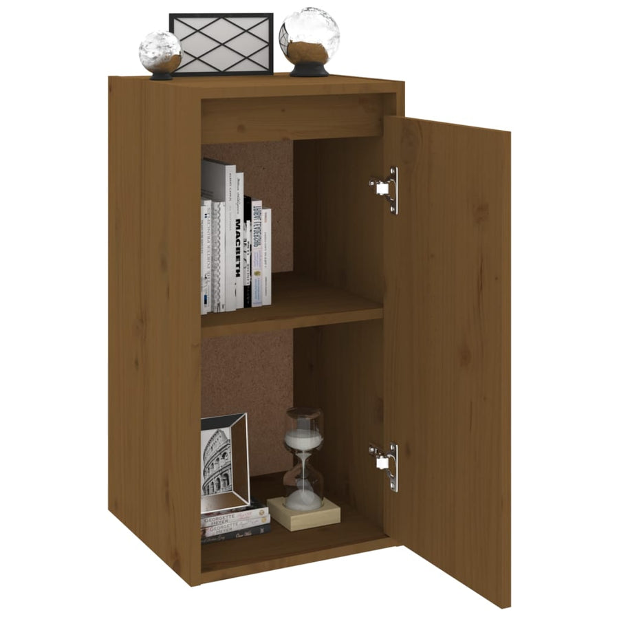Wandkasten 2 st 30x30x60 cm massief grenenhout honingbruin 2 Honingbruin