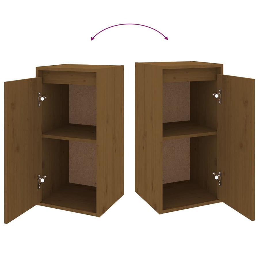 Wandkasten 2 st 30x30x60 cm massief grenenhout honingbruin 2 Honingbruin
