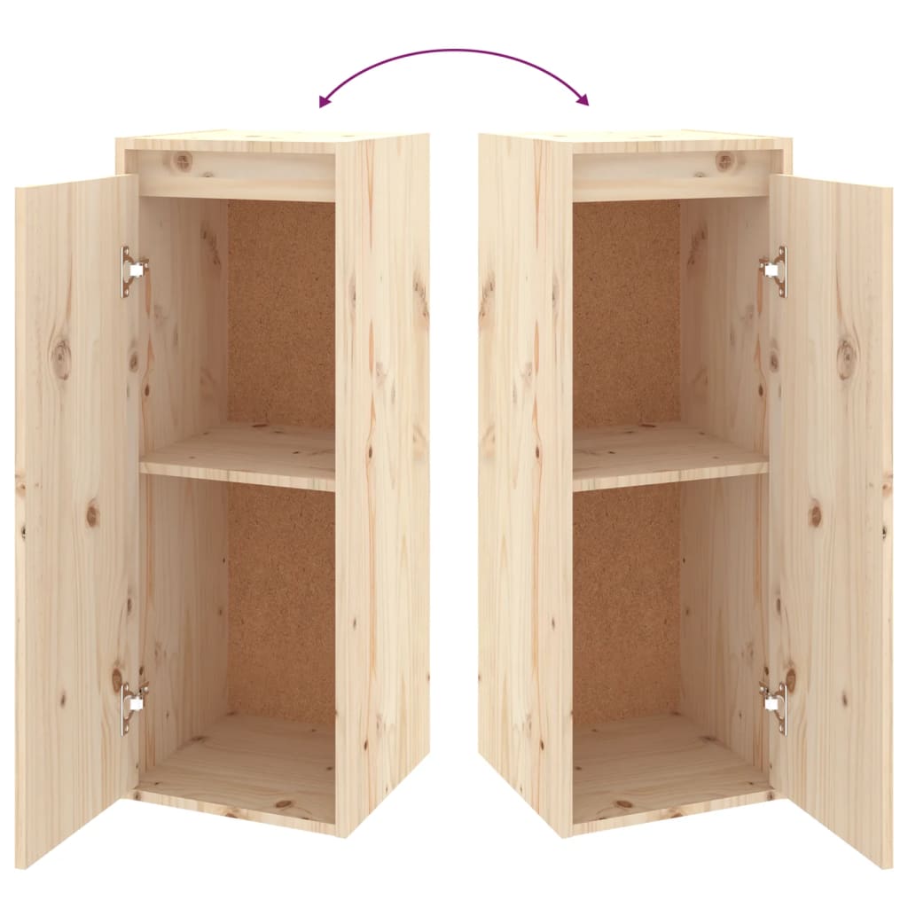 Wandkast 30X30X80 Cm Massief Grenenhout 1 Naturel