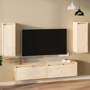 Wandkasten massief grenenhout 2 st 30x30x80 cm
