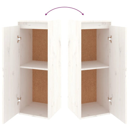 Wandkast 30X30X80 Cm Massief Grenenhout 1 Wit