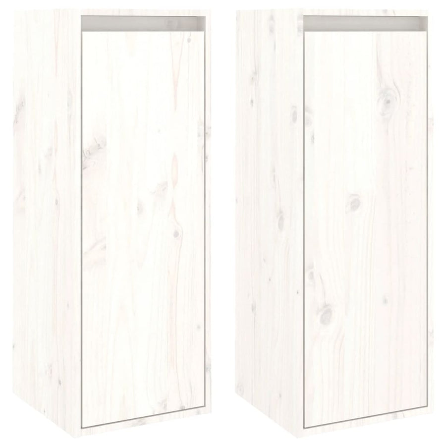 Wandkasten 30X30X80 Cm Massief Grenenhout 2 Wit